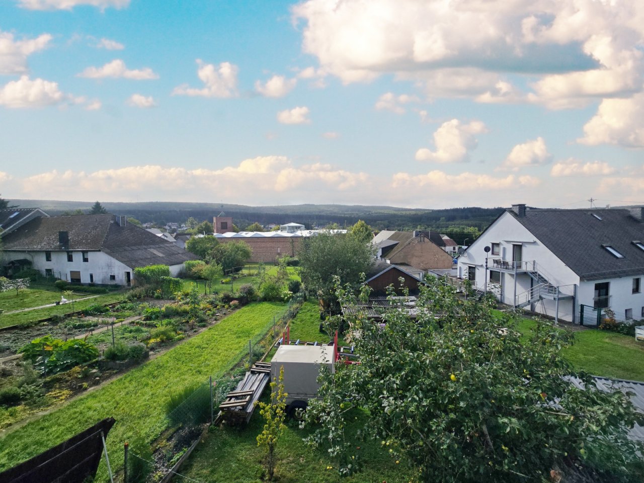 Aussicht vom überdachten Balkon