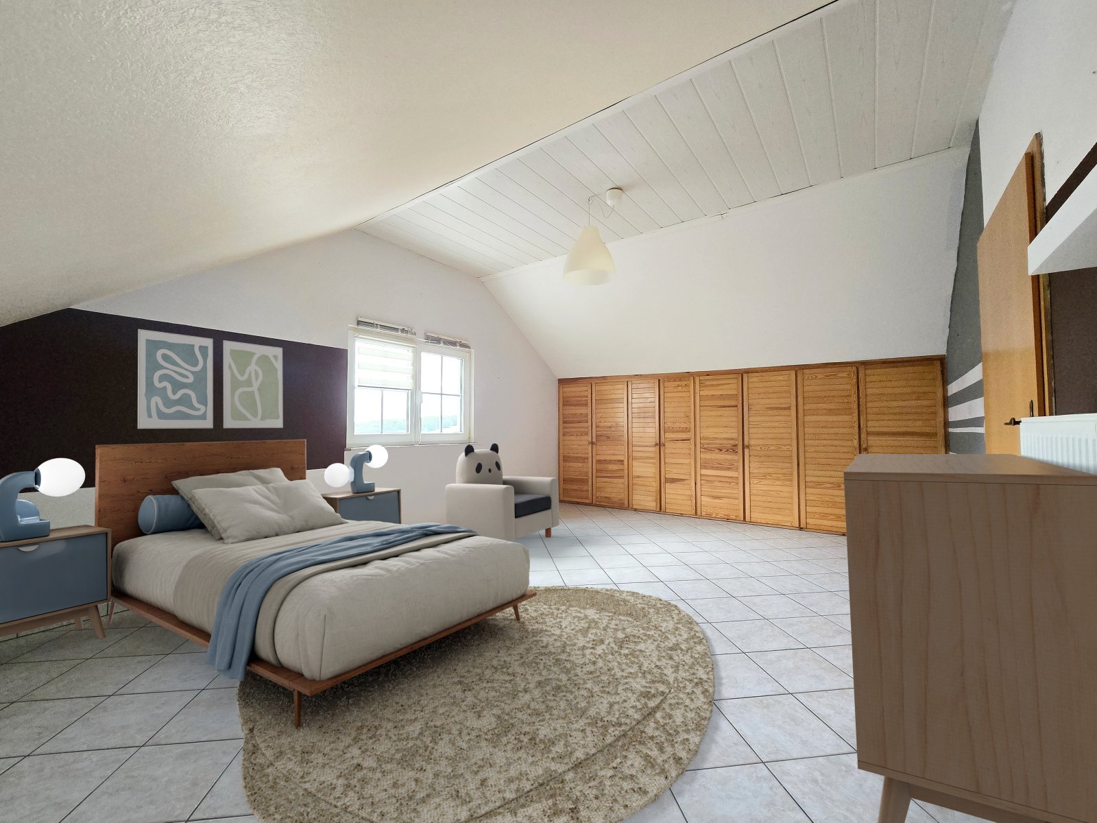 Zimmer links mit Einbauwschränken DG gestaged