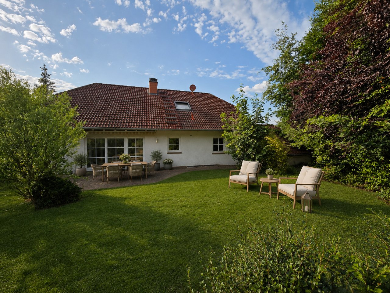 Garten und Terrasse Rückansicht Garten und Terrasse Rückansicht